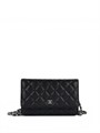 CHANEL сумка Woc кожа икра в клетку черная серебро СК-9152