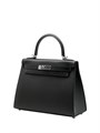 HERMES сумка Kelly кожа Эпсом 28 см черная ручная фурнитура серебро СК-9932
