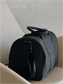 CHANEL дорожная сумка 45 см текстиль черная лого белый ДС-00796