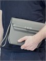HERMES борсетка замок Kelly кожа эпсом цвет серый БР-2565