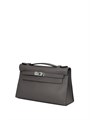 HERMES клатч POCHETTE 22 см серая кожа свифт серебро СК-00392