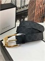 GUCCI ремень канва монограмма серый пряжка классика золото РМ-1362