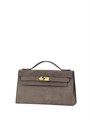 HERMES клатч POCHETTE замша бежевая золото СК-00706