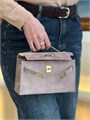 HERMES клатч POCHETTE замша бежевая золото СК-00706