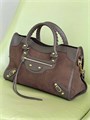 BALENCIAGA сумка Le City Medium замша и кожа коричневая золото СК-01654