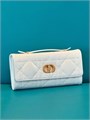 DIOR клатч белая гладкая кожа золото КЛ-00783