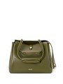 LOEWE сумка гладкая кожа с молнией оливковая золото СК-01274