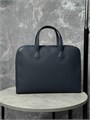 HERMES портфель кожа без плечевого ремня с глубокой молнией классический зернистая синяя кожа ПР-1379
