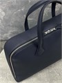 HERMES портфель кожа без плечевого ремня с глубокой молнией классический зернистая синяя кожа ПР-1379