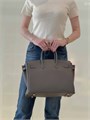 HERMES сумка Birkin 35 см того серая золото СК-00615