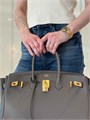 HERMES сумка Birkin 35 см того серая золото СК-00615