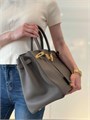 HERMES сумка Birkin 35 см того серая золото СК-00615