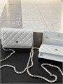 CHANEL сумка Woc кожа икра в клетку молочная золото СК-01254