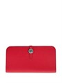 HERMES кошелек кожа Того с хлястиком красный внутри визитки КЛ-01663
