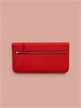 HERMES кошелек кожа Того с хлястиком красный внутри визитки КЛ-01663