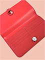 HERMES кошелек кожа Того с хлястиком красный внутри визитки КЛ-01663