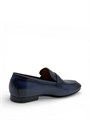 SANTONI лоферы гладкая лаковая кожа синего цвета с декоративной пряжкой ОК-01226