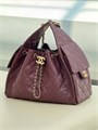 CHANEL сумка Hobo 26 см кожа икра бордовая золото СК-00793