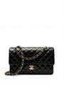 CHANEL сумка 2.55 гладкая кожа в клетку 30 см черная золото СК-9060