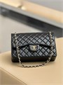 CHANEL сумка 2.55 гладкая кожа в клетку 30 см черная золото СК-9060