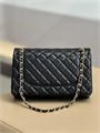 CHANEL сумка 2.55 гладкая кожа в клетку 30 см черная золото СК-9060