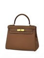 HERMES сумка Kelly кожа Того 28 см кэмел золото СК-00762