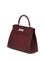 HERMES сумка Kelly кожа Эпсом 28 см бордовая фурнитура серебро СК-00389