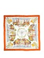 HERMES платок 90x90 см шелк белый ПЛ-01406