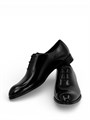 SANTONI туфли гладкая черная кожа на шнурках ОК-01076
