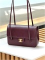 CHANEL сумка конверт средняя кожа икра бордовая золото СК-01651