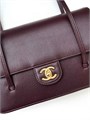 CHANEL сумка конверт средняя кожа икра бордовая золото СК-01651