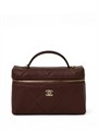 CHANEL сумка Vanity бордовая с ручкой кожа икра крупная клетка золото СК-01256