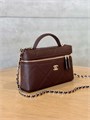 CHANEL сумка Vanity бордовая с ручкой кожа икра крупная клетка золото СК-01256