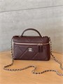 CHANEL сумка Vanity бордовая с ручкой кожа икра крупная клетка золото СК-01256