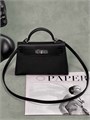 HERMES сумка mini Kelly 19 см кожа Эпсом черная серебро СК-01041