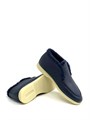 LORO PIANA лоферы высокие с мехом наружу на белой подошве синяя кожа ОК-2596