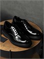 PRADA туфли черная гладкая кожа на шнурках ОК-00108