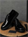 PRADA туфли черная гладкая кожа на шнурках ОК-00108
