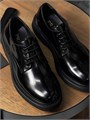 PRADA туфли черная гладкая кожа на шнурках ОК-00108