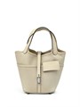 HERMES сумка Picotin карго 18 см молочная текстиль СК-00329