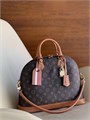 LV сумка коричневая монограмма и кожа под страуса СК-00976