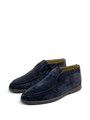 LORO PIANA лоферы высокие замша черно-серые с темной подошвой ОК-2444