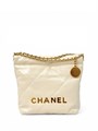 CHANEL Сумка 22 mini в клетку гладкая кожа молочная СК-01359