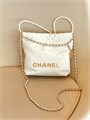 CHANEL Сумка 22 mini в клетку гладкая кожа молочная СК-01359