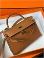 HERMES сумка Mini Kelly кожа Эпсом 19 см кэмел золото СК-9488