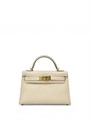 HERMES сумка mini Kelly 19 см кожа Эпсом молочная золото СК-01355