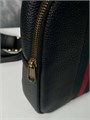 GUCCI слинг из черной кожитого зелено-красная полоска по центру фурнитура золото СЛ-1553