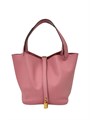 HERMES Picotin сумка 22 см гладкая розовая кожа золото СК-00513