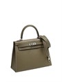 HERMES сумка Kelly кожа Эпсом 25 см этуп серебро СК-00316
