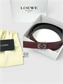 LOEWE ремень двусторонний 25 мм черно-бордовый сьемная пряжка серебро РМ-01552